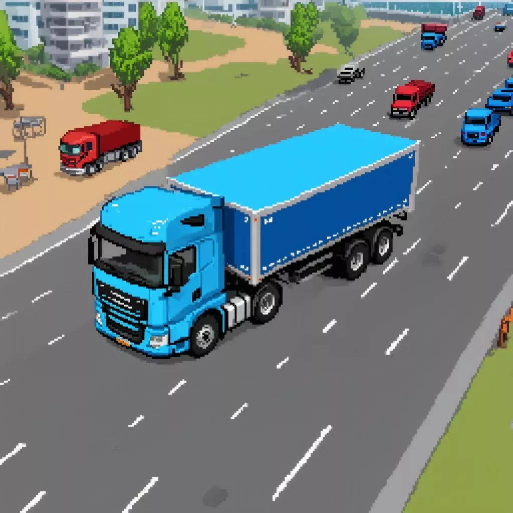Truck Driving in a Busy City