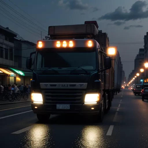 LKW fährt in Hanoi ein