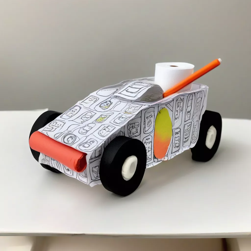 Toilet paper roll toy truck