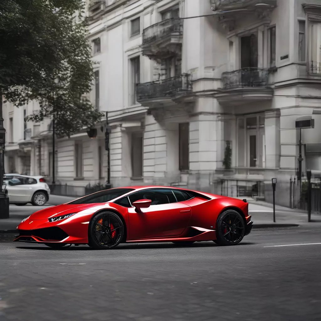 Lamborghini Huracán đỏ rực trên phố