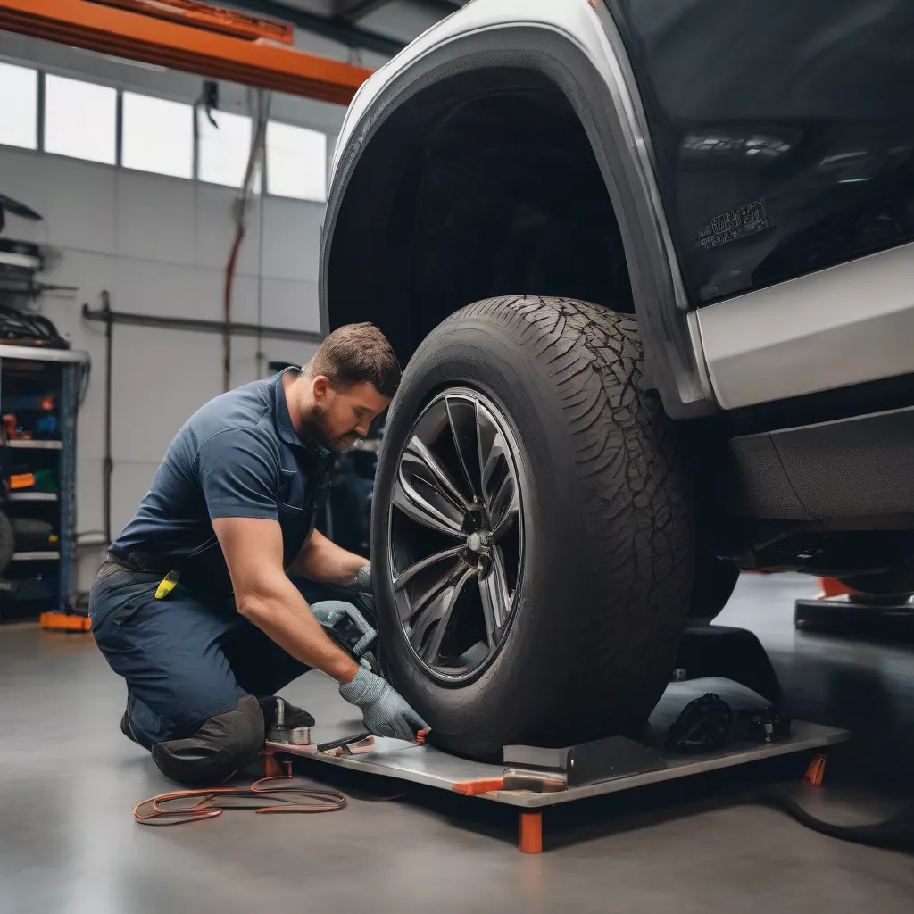 Installing electric wheel motors on a truck