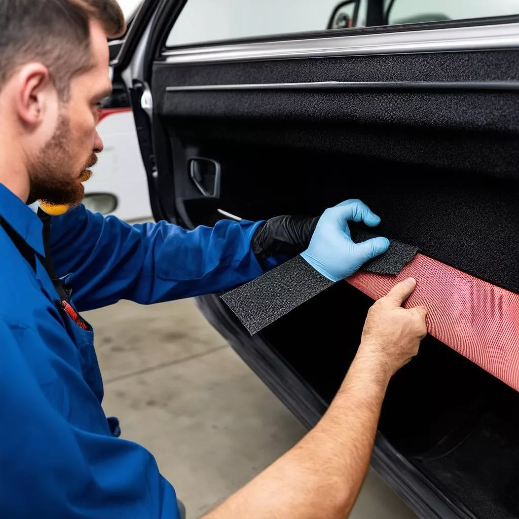 Lắp đặt bông tiêu âm cho ô tô