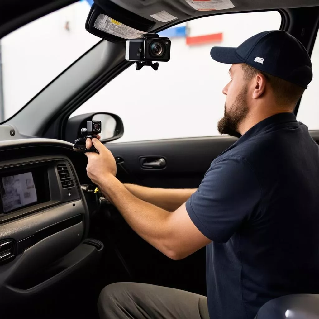 Car security camera installation in Hanoi