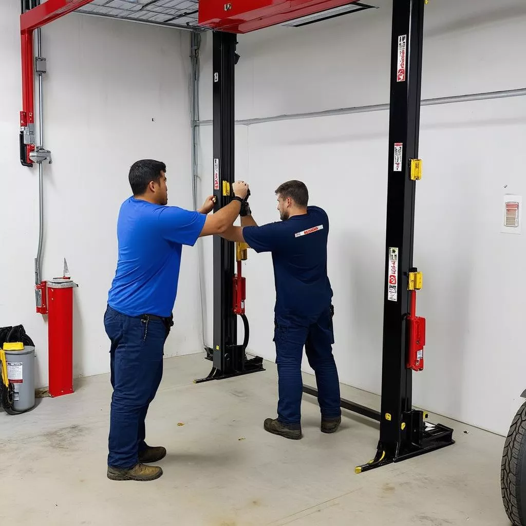 Single-Post Car Lift Installation
