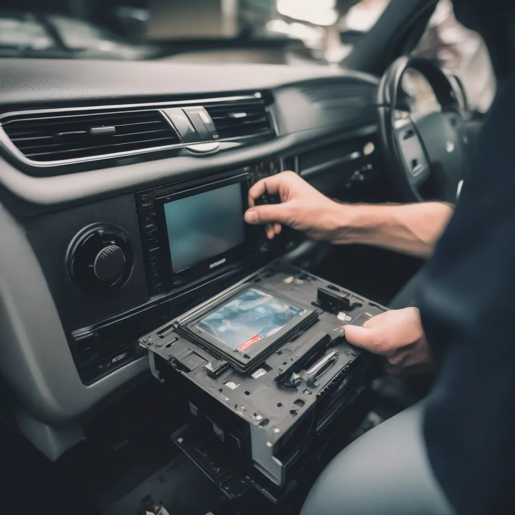 차량용 DVD 플레이어 설치