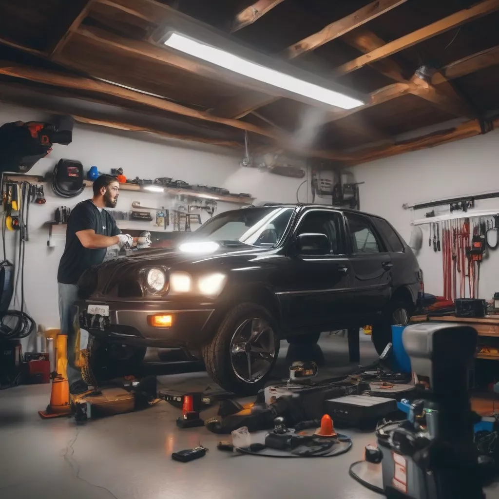 Car fog light installation