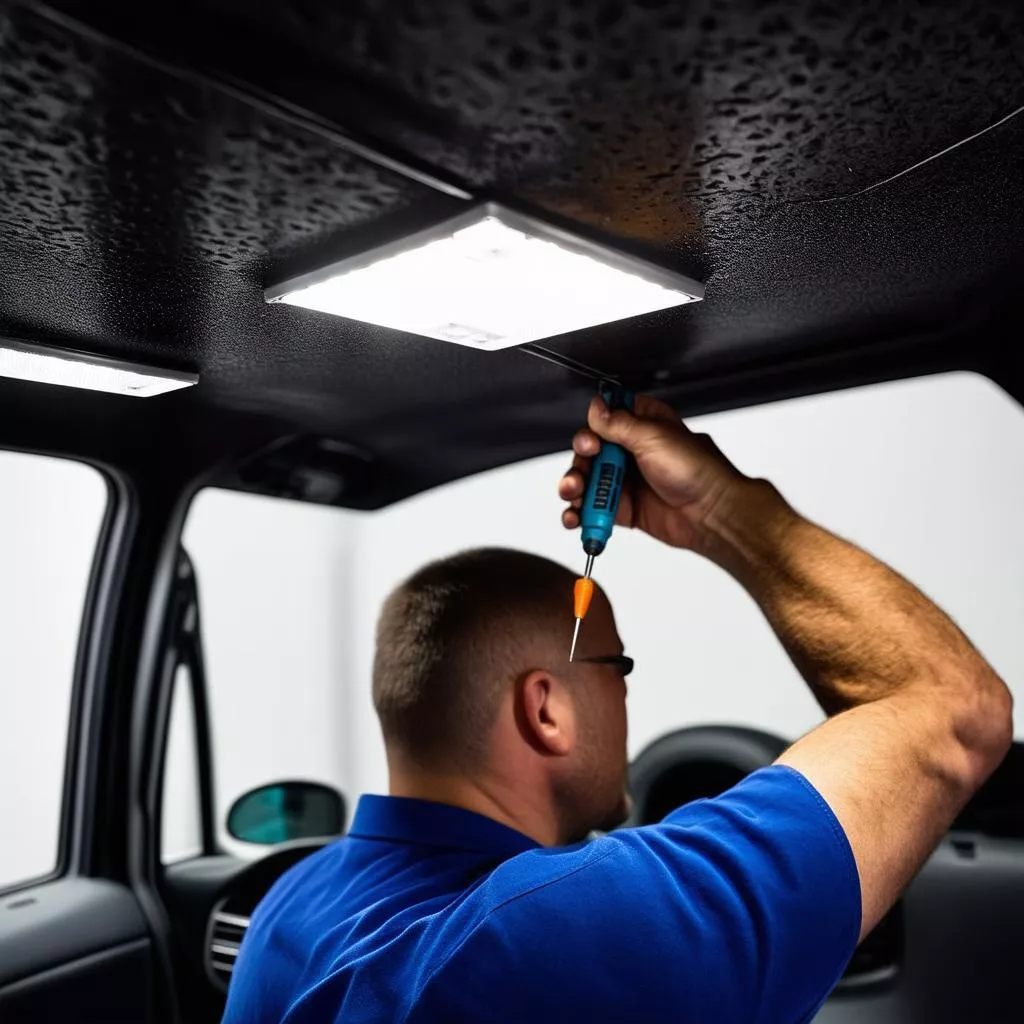 Installing LED ceiling lights in a truck