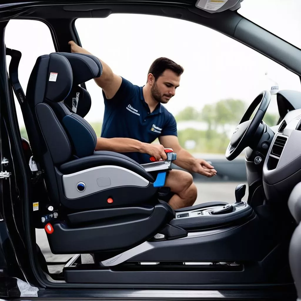 Installing a 360-degree rotating car seat