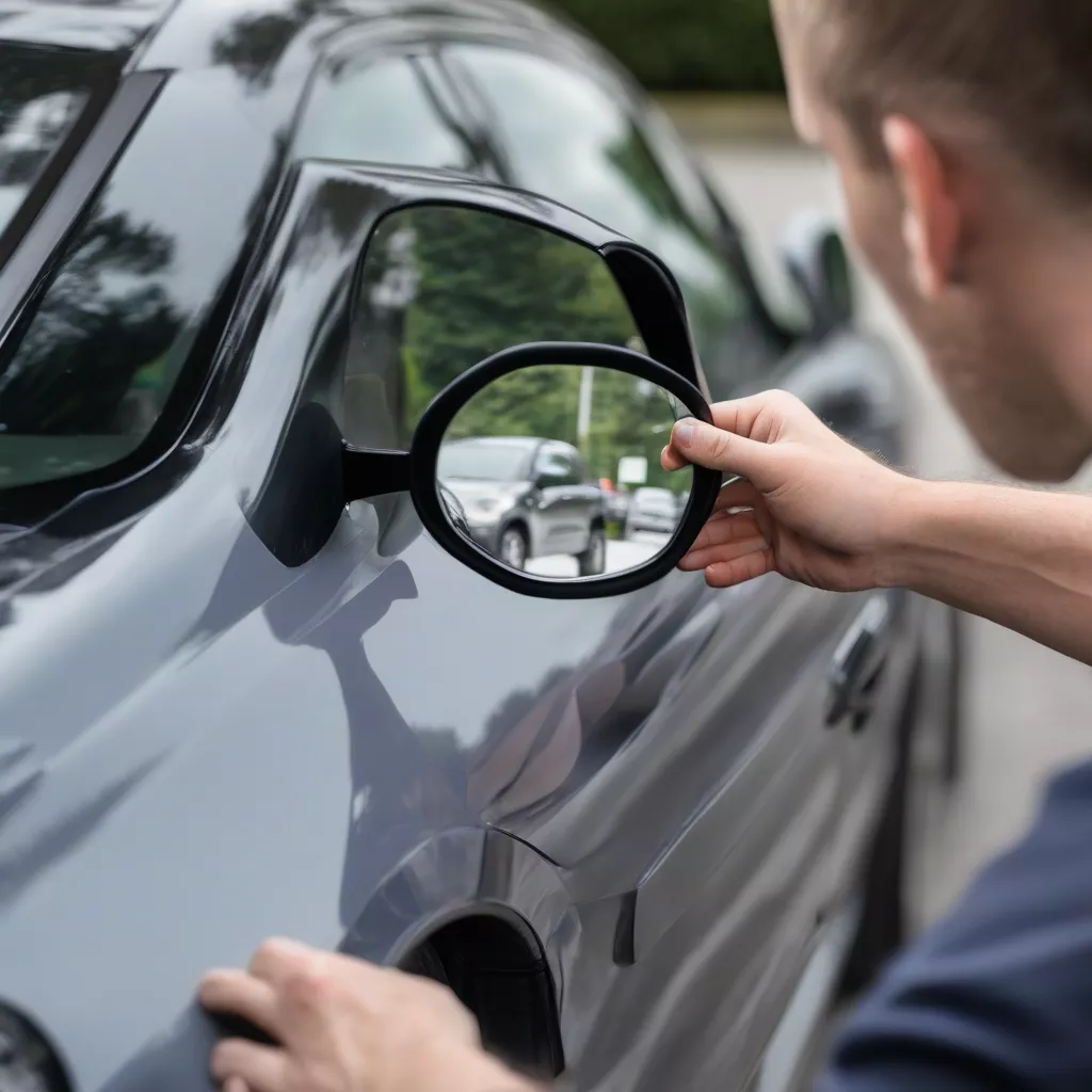 Lắp đặt gương cầu lồi ô tô