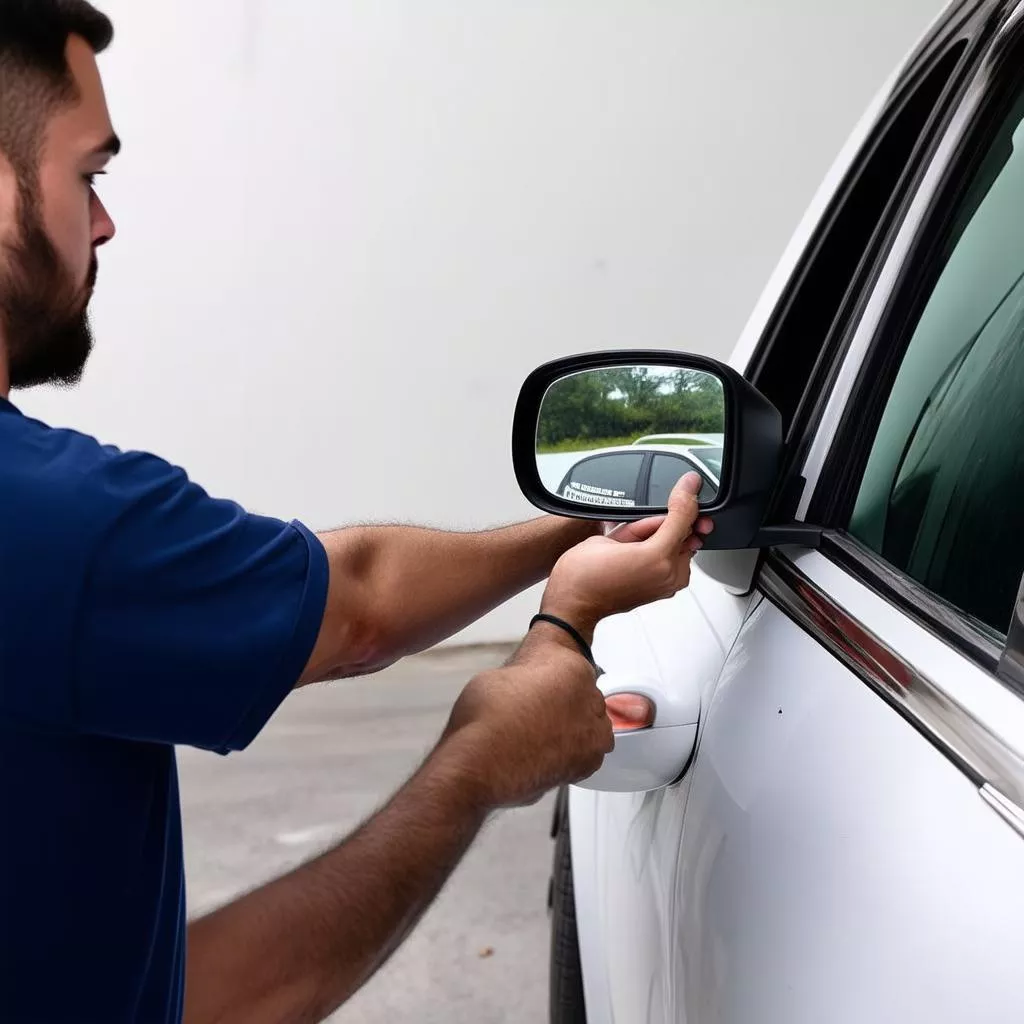 Installing a blind spot mirror