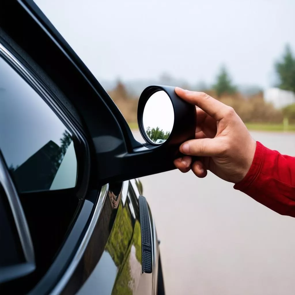 Lắp đặt gương cầu nhỏ cho ô tô