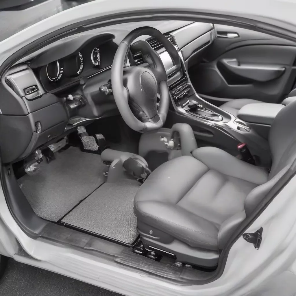 Hand control system installation in a car