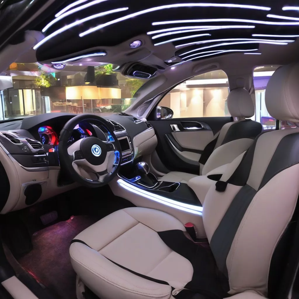 Professional LED interior car light installation