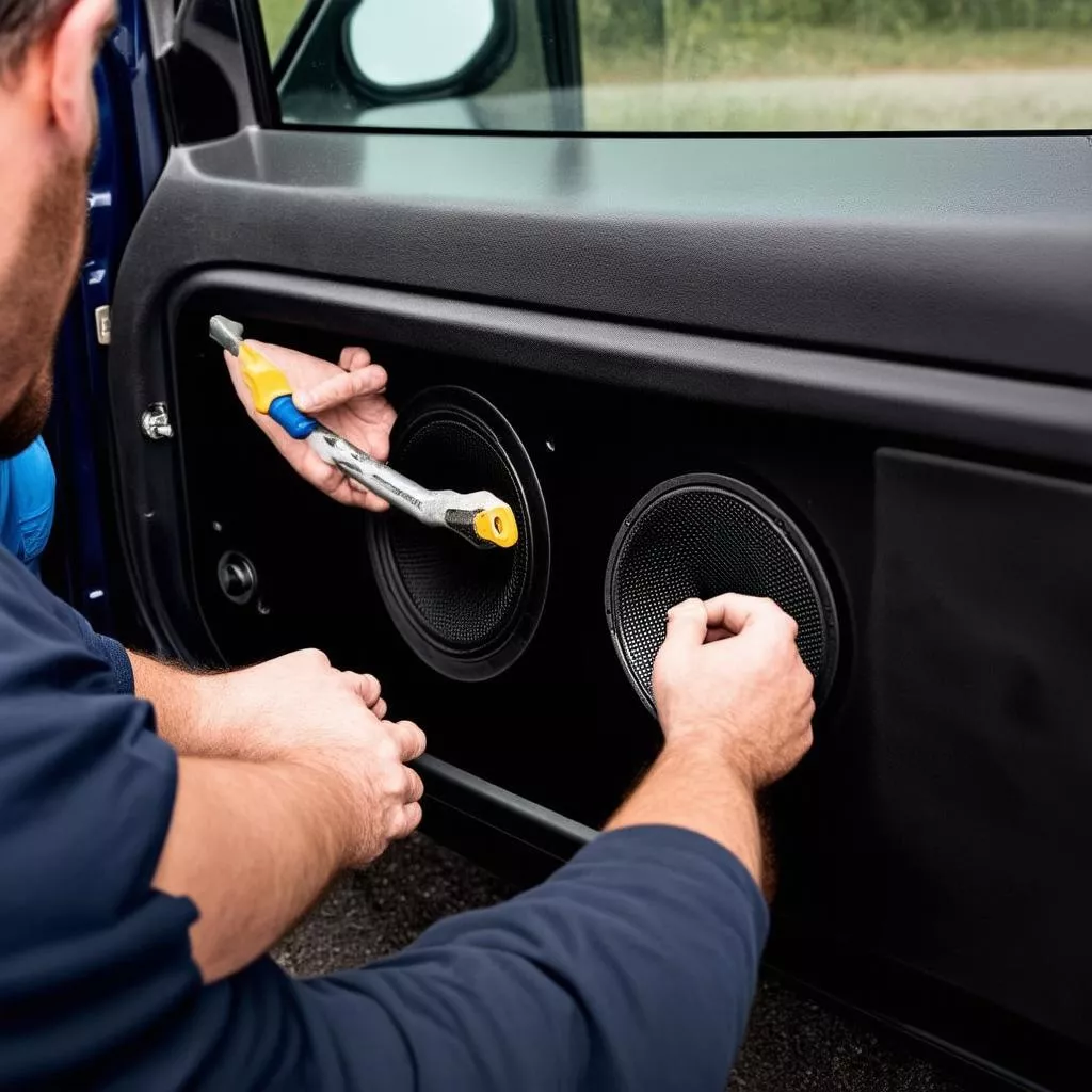 Pemasangan speaker mobil truk profesional