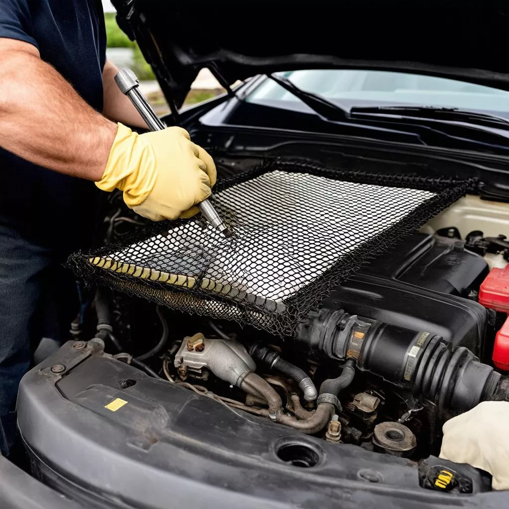 Lắp đặt lưới chắn chuột ô tô