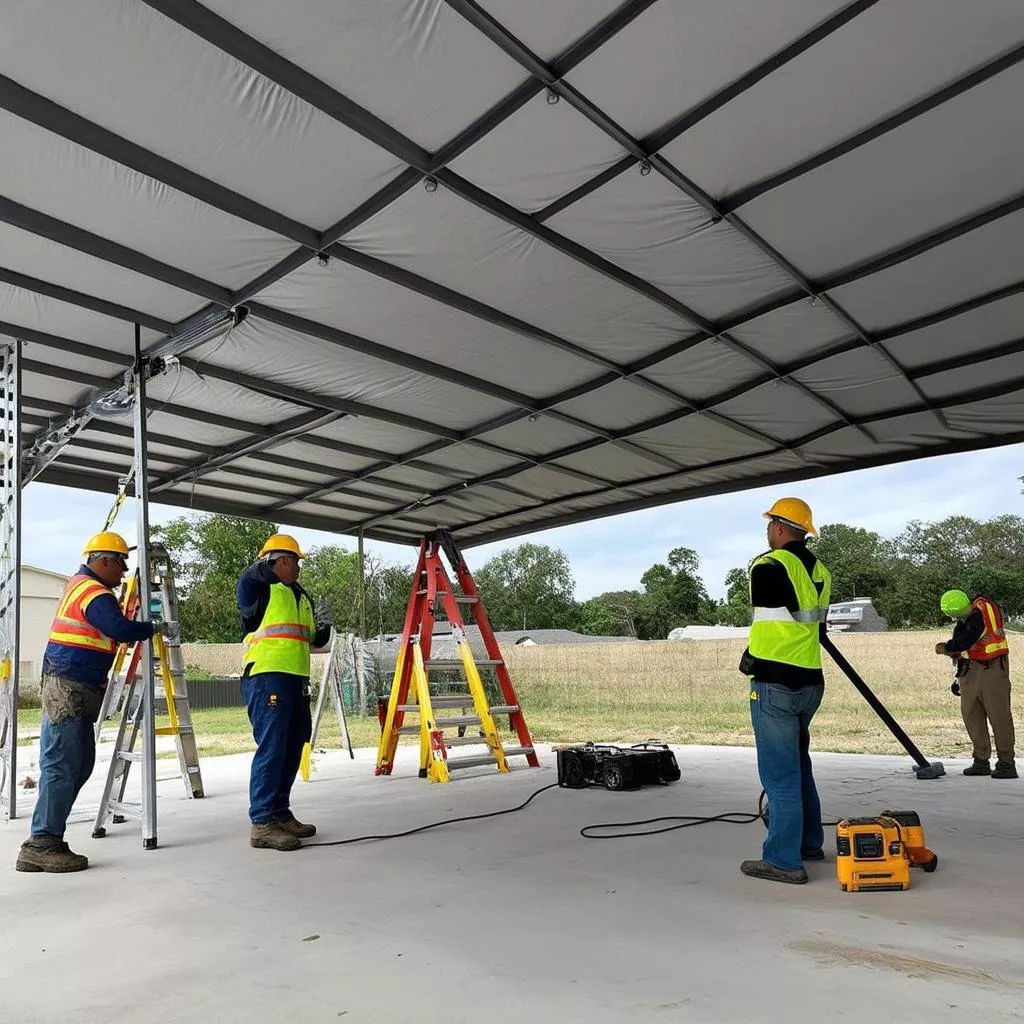 트럭 차양 설치