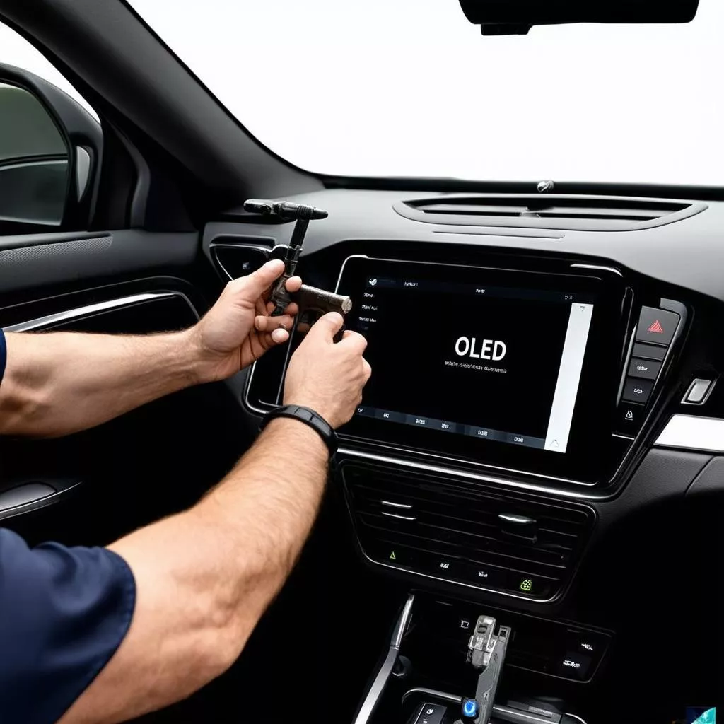 ट्रक में OLED स्क्रीन की स्थापना