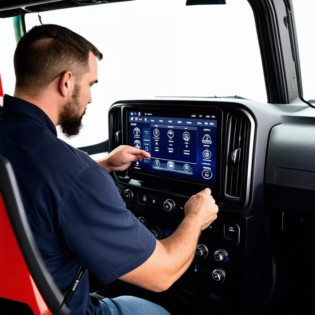 OLED screen installation in a truck