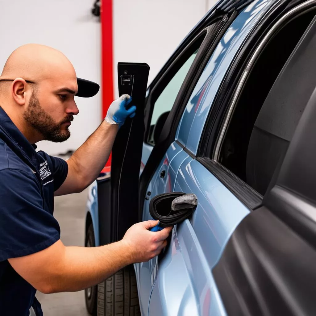 Lắp đặt nẹp cánh cửa ô tô