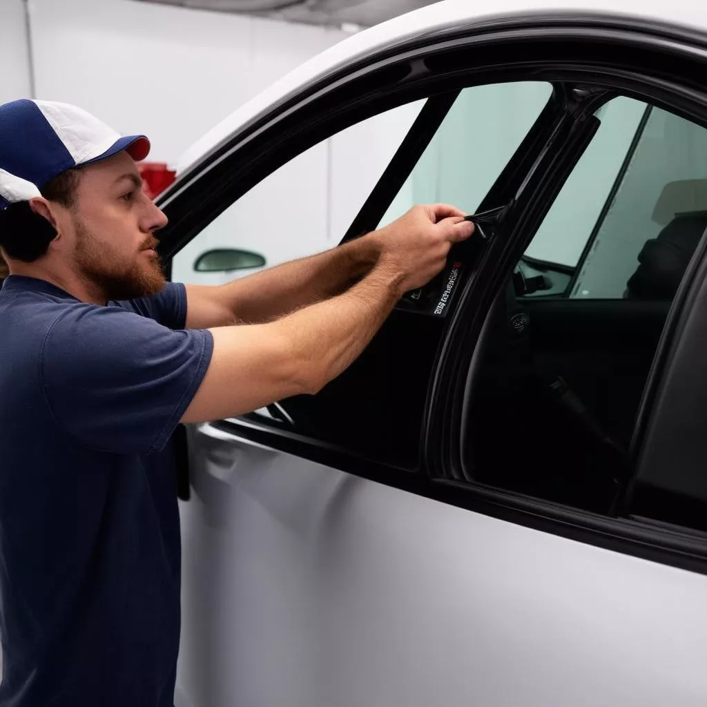 Lắp đặt nẹp cửa kính ô tô