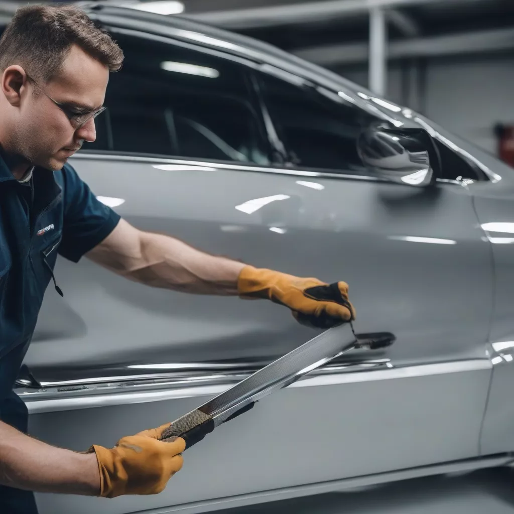 Professional stainless steel door trim installation