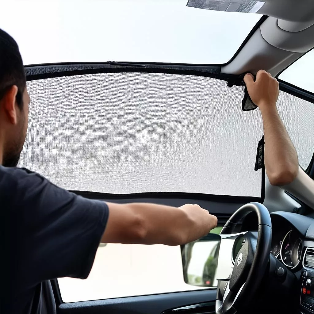 Lắp đặt rèm che nắng ô tô