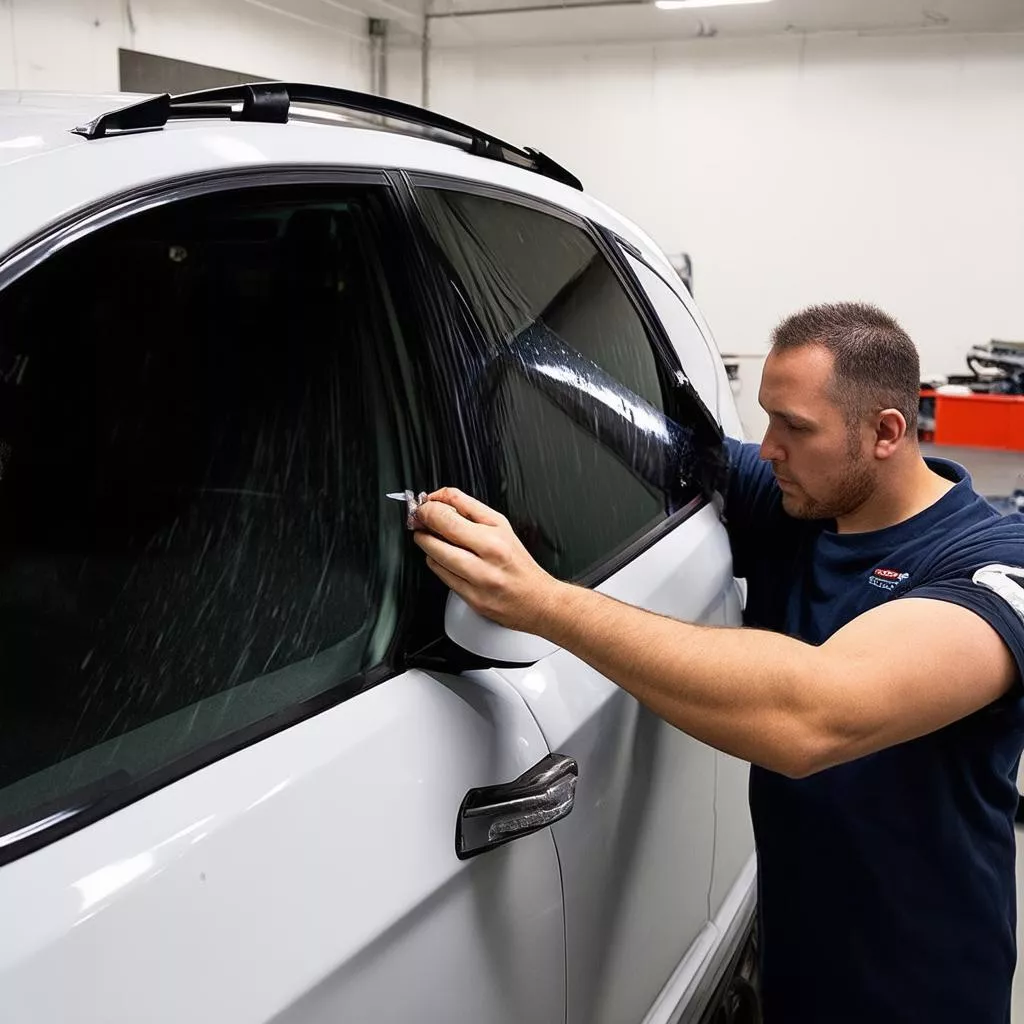 Lắp đặt vè che mưa cho ô tô