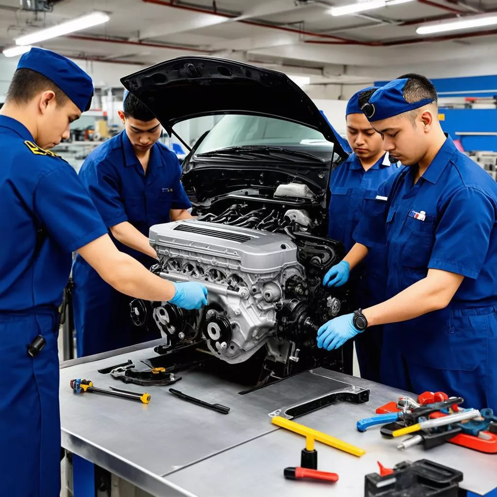Lắp ráp động cơ ô tô