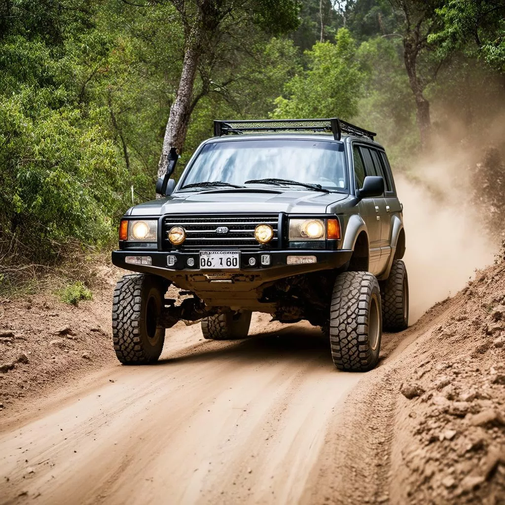 Lốp ô tô địa hình trên đường offroad