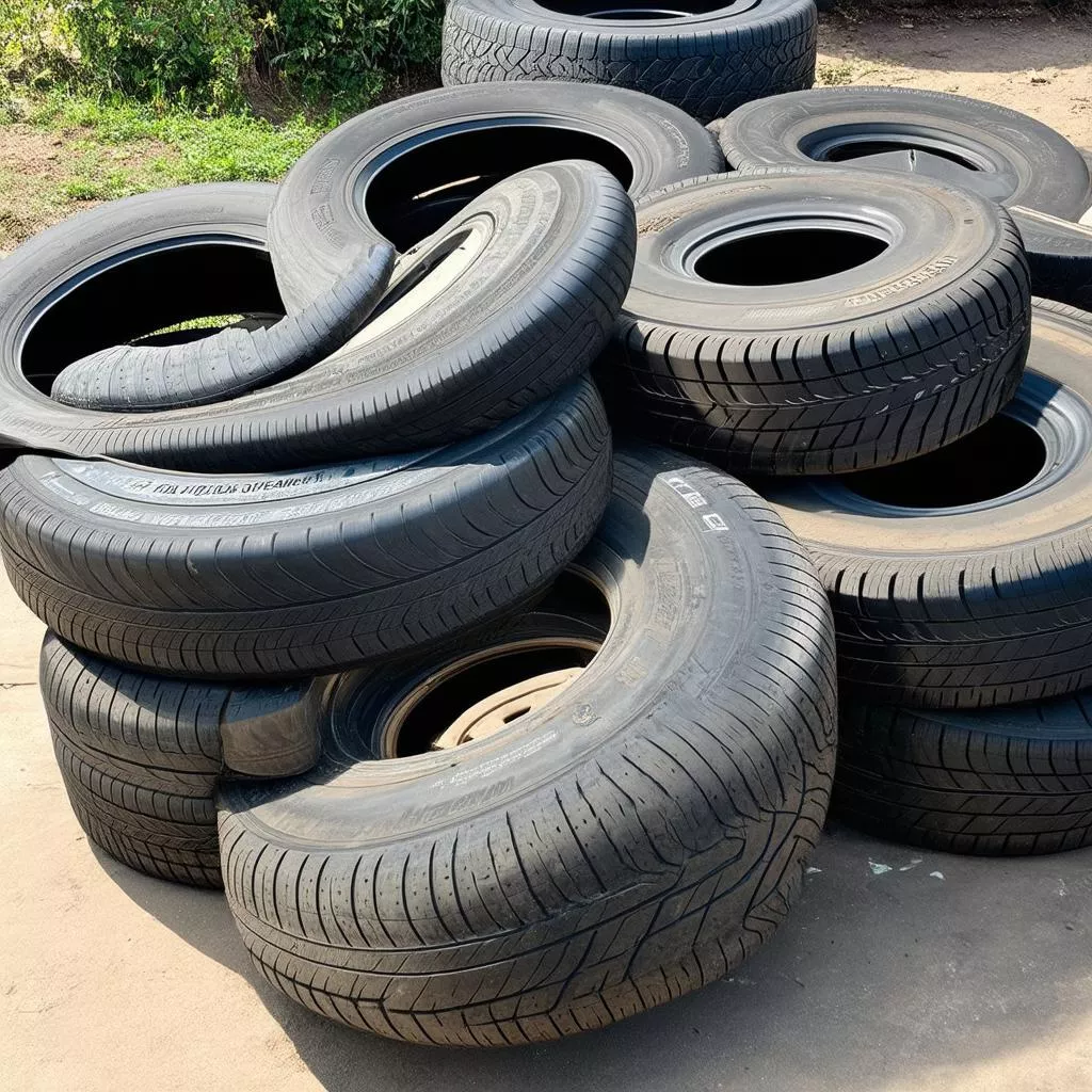 रीसायकल किए गए पुराने टायर