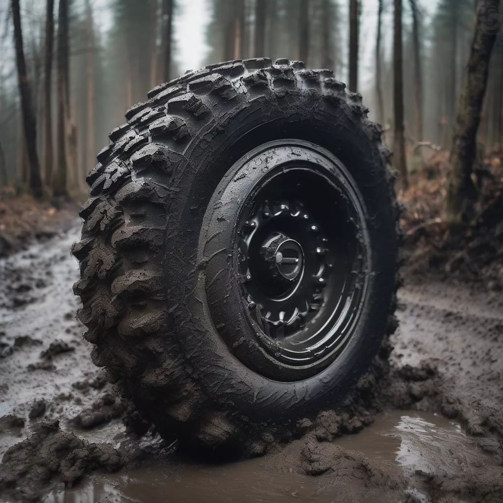 Lốp xe địa hình màu đen