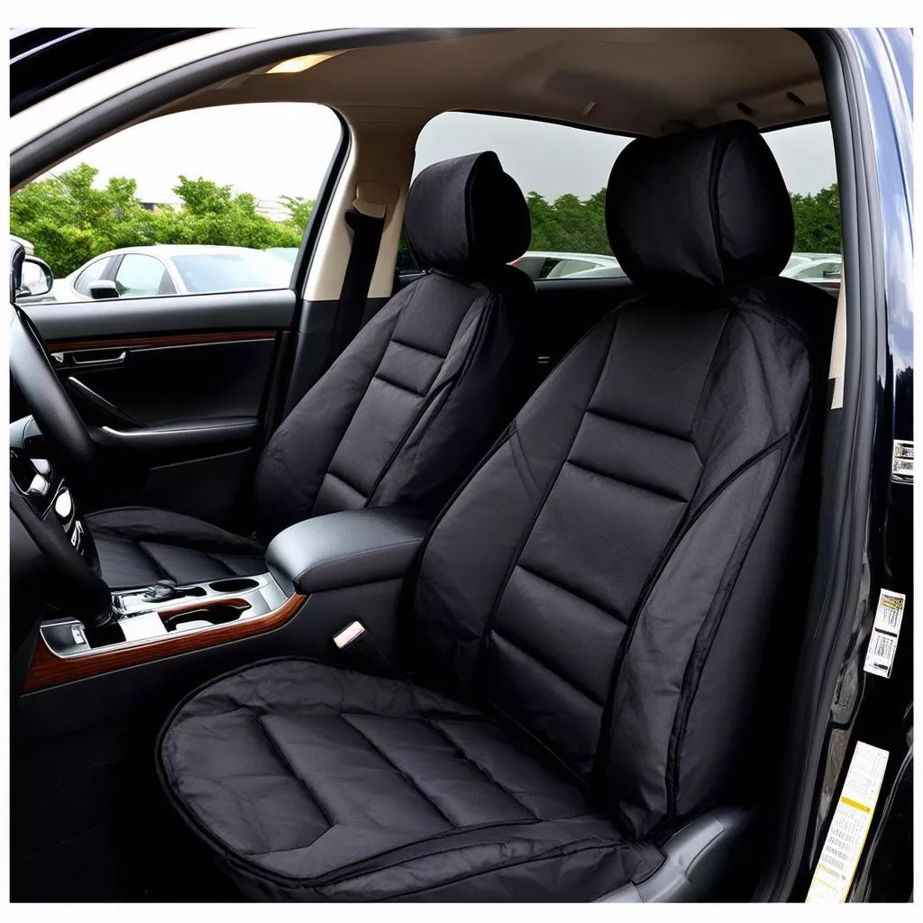Lót ghế ô tô cao cấp màu đen