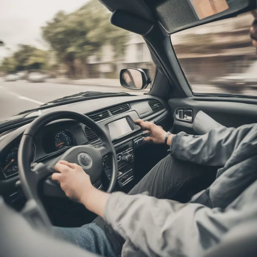 Driver practicing parallel parking