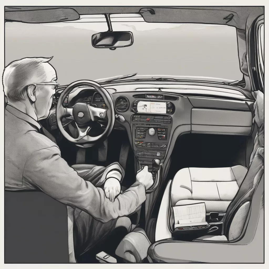 Driver practicing for driving test