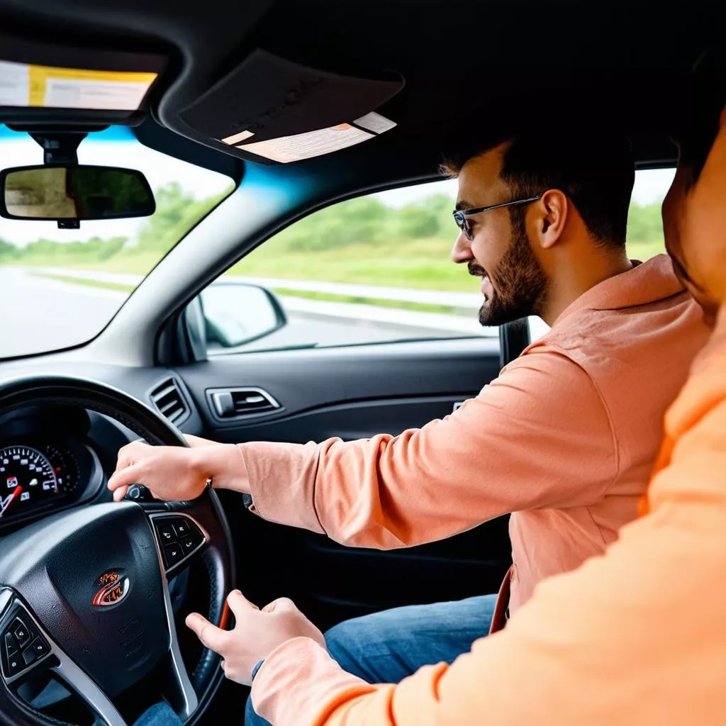 Practicing for the Vietnamese driver's license test