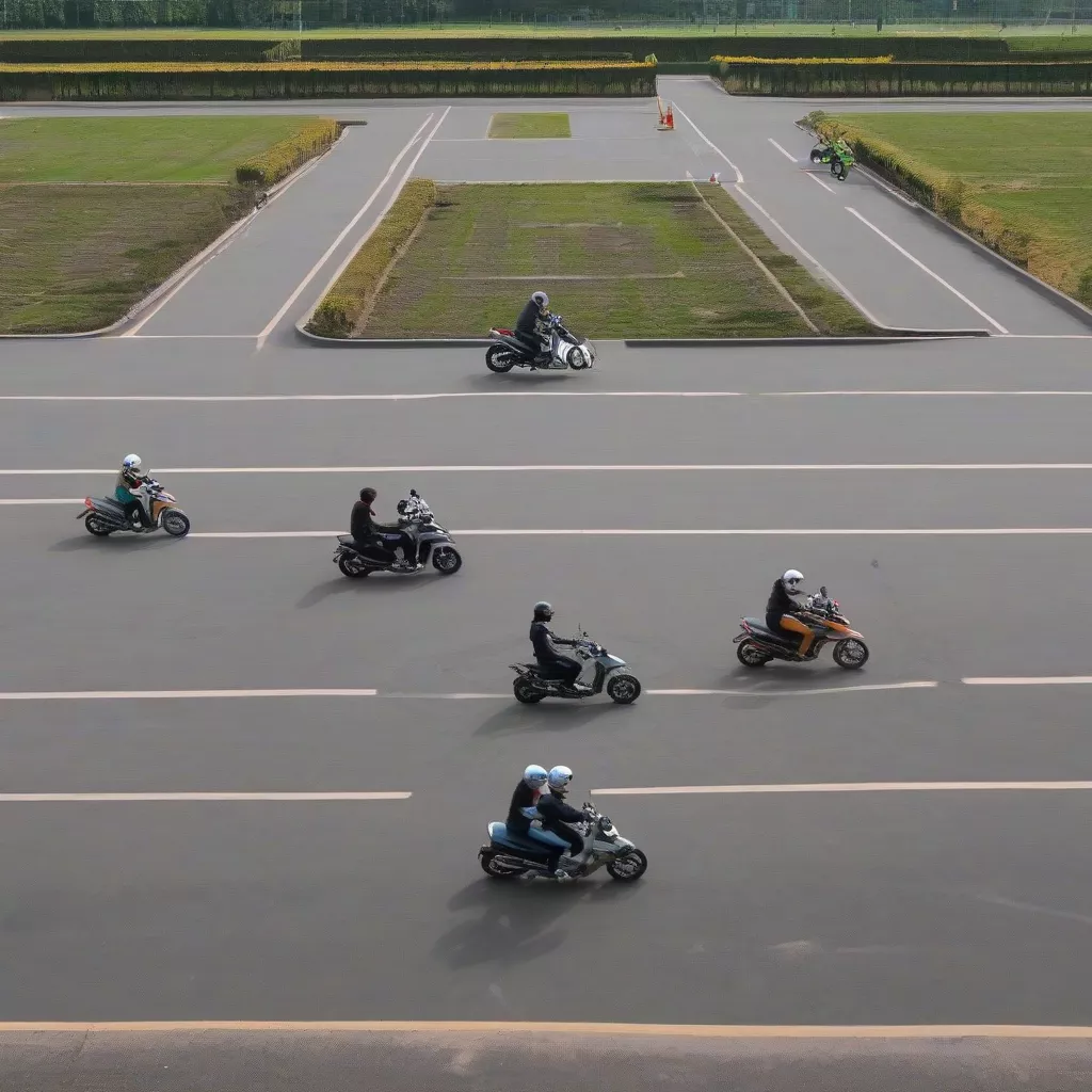 Practicing for the motorcycle license test