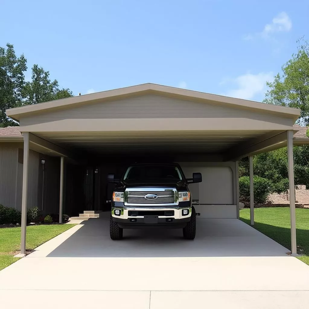집 앞 자동차 차양: 애마 보호, 고급스러움 더하기