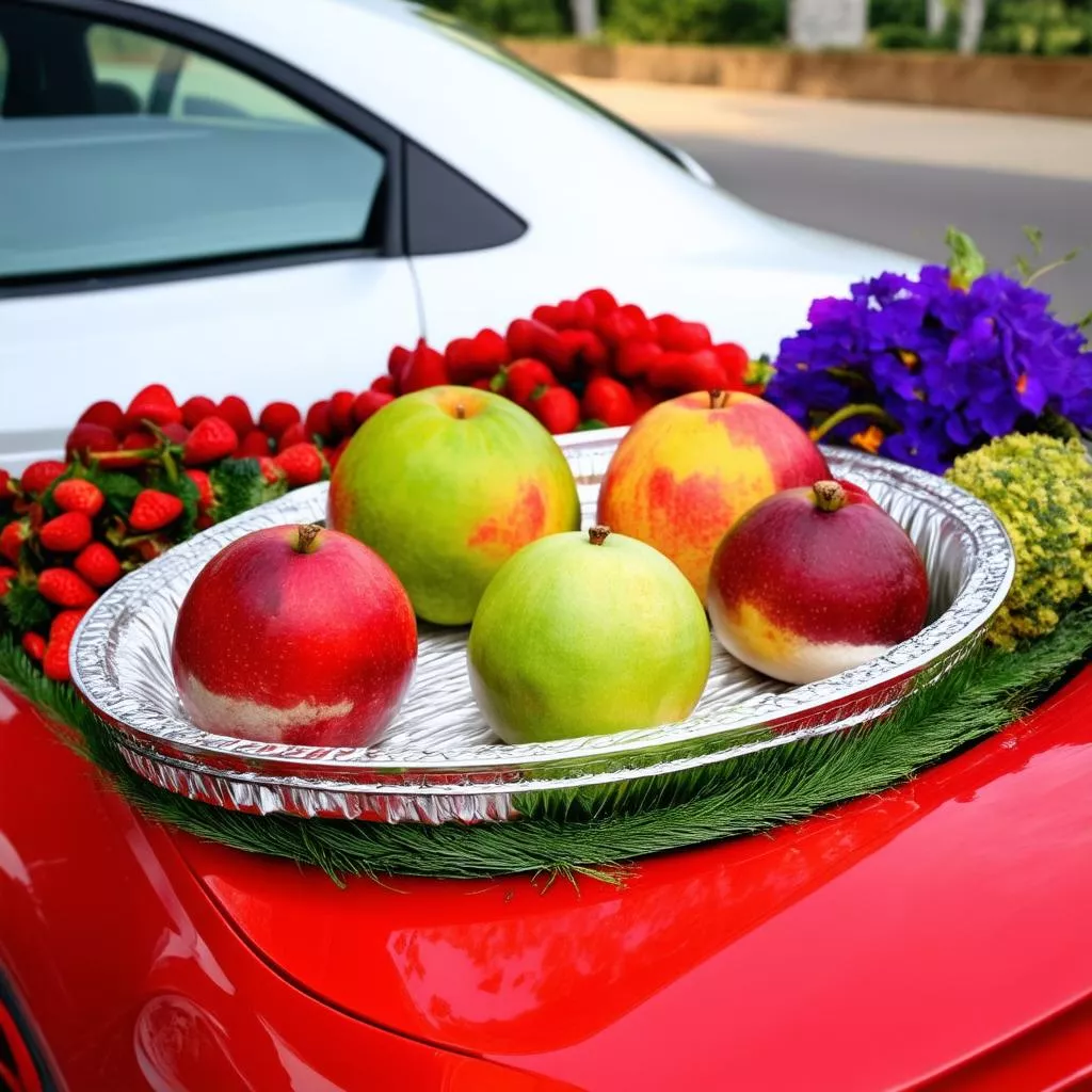 Mâm ngũ quả cúng xe ô tô