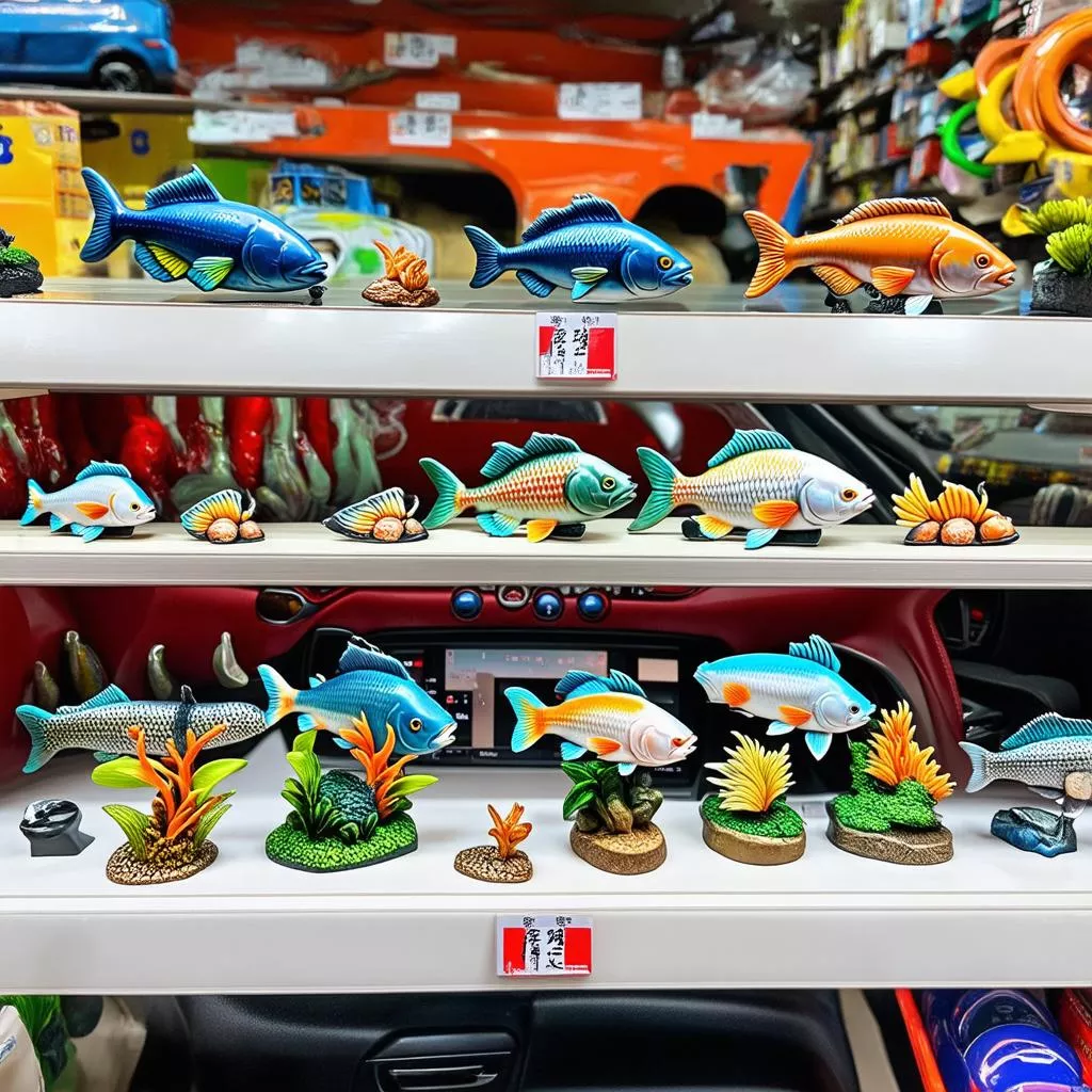 Variety of car fish ornaments in Da Nang