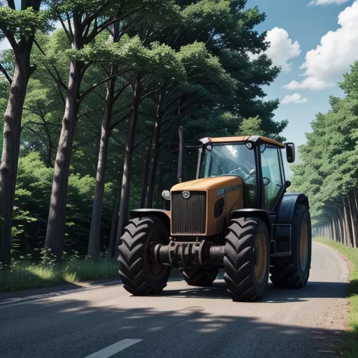 Tractor on the road