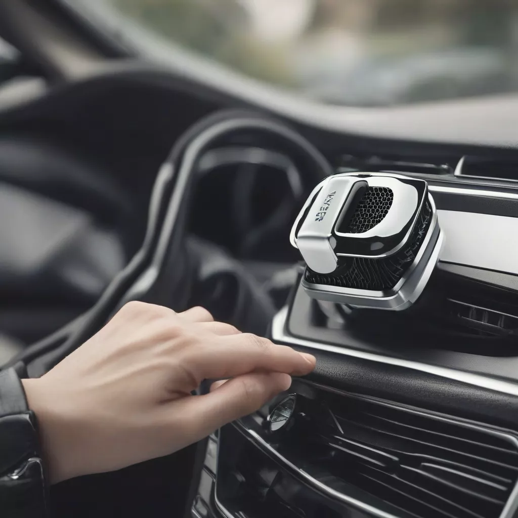 Car air freshener placed on the car dashboard