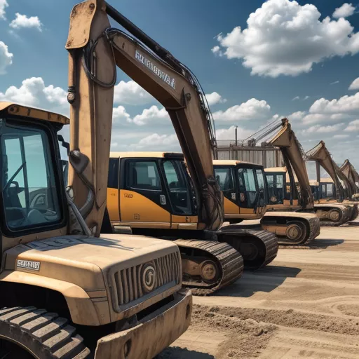 Máy xúc đã qua sử dụng tại bãi xe