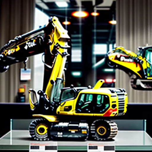 Mini carregadora de rodas em exposição