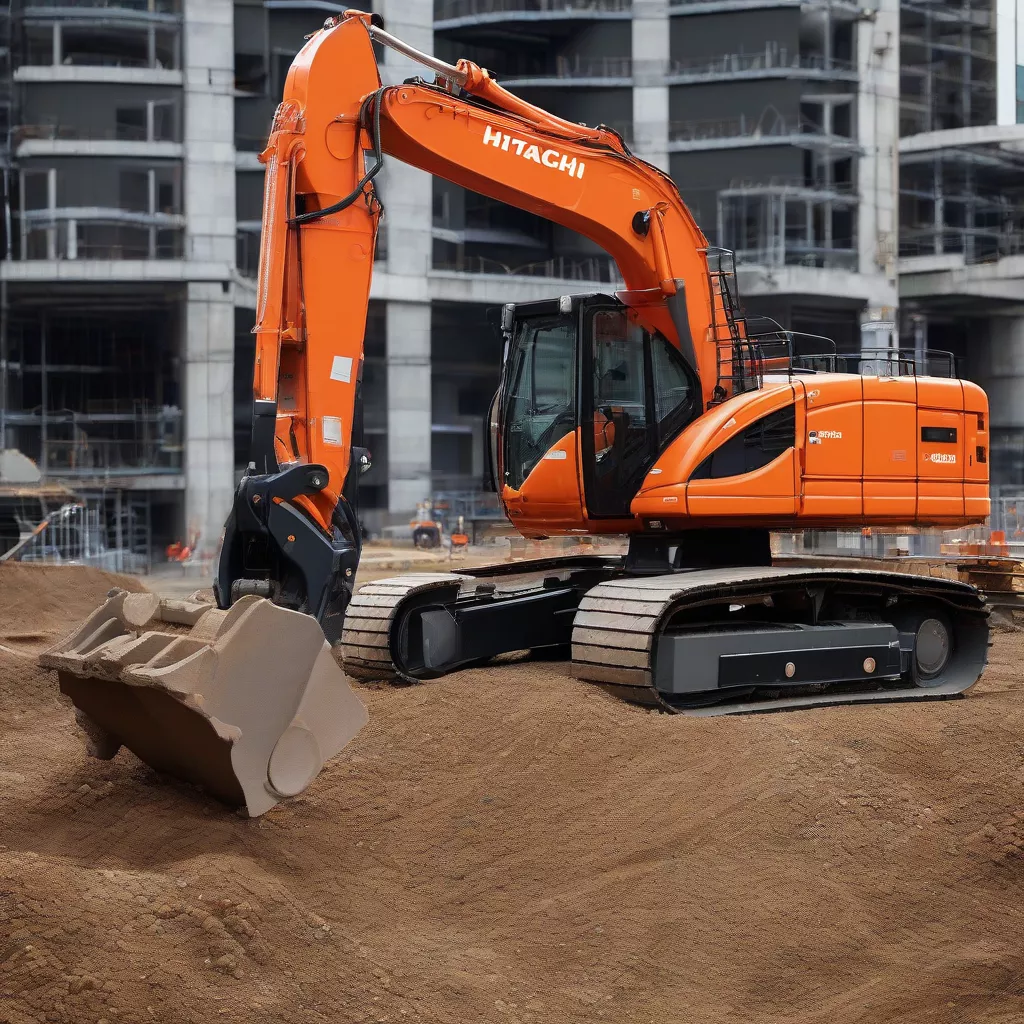 Máy xúc lốp Hitachi 100 màu cam