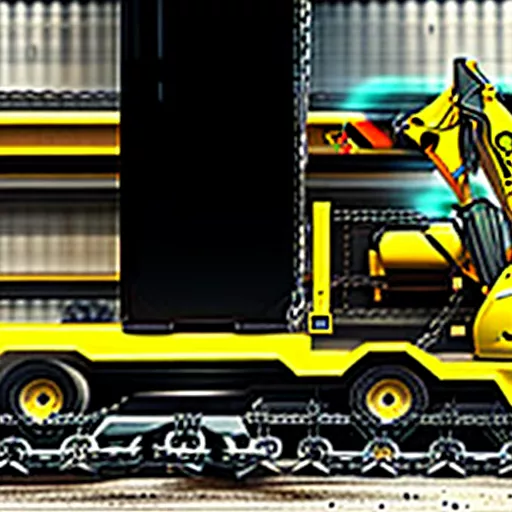 Mini excavator being transported