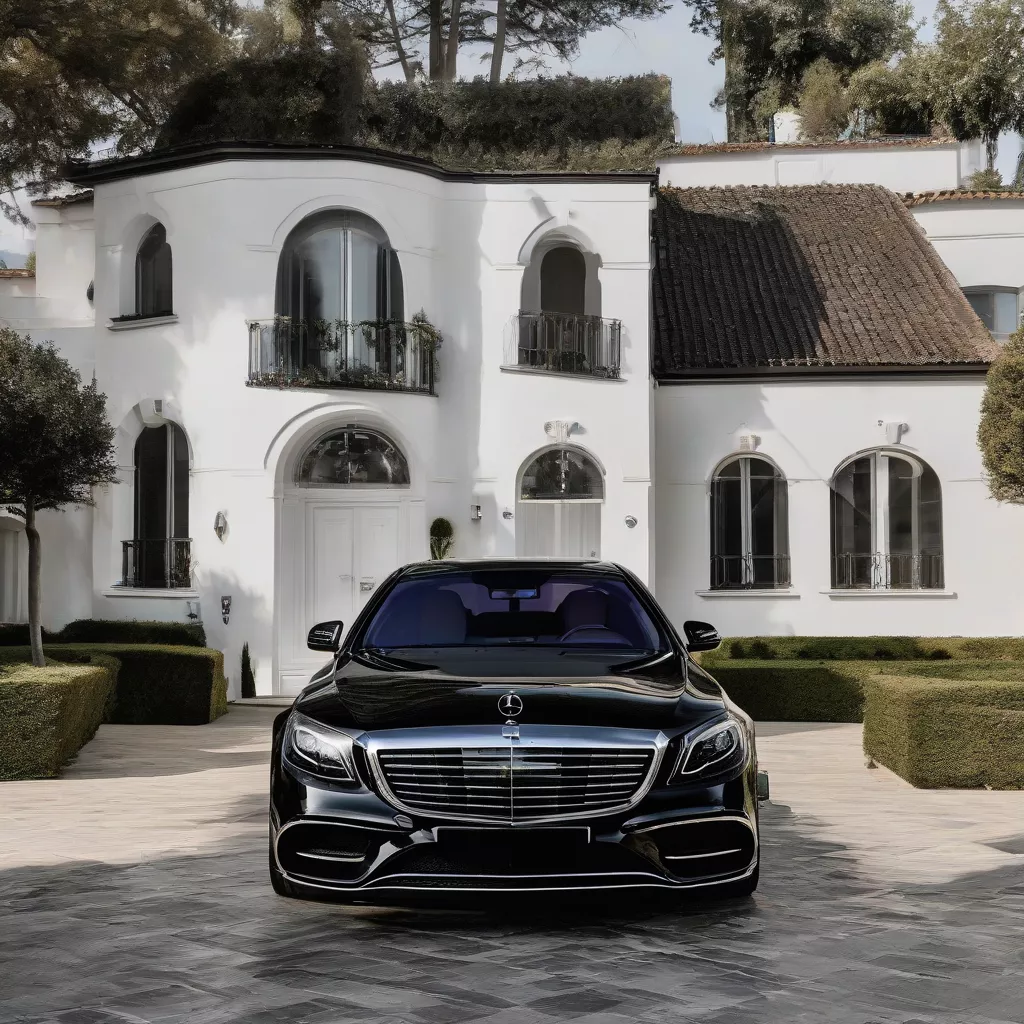Mercedes-Benz S-Class đỗ trước biệt thự
