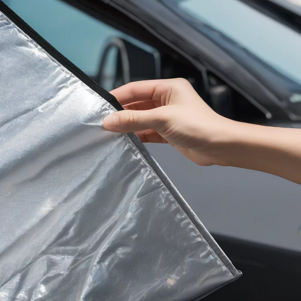 Foldable car sun shade