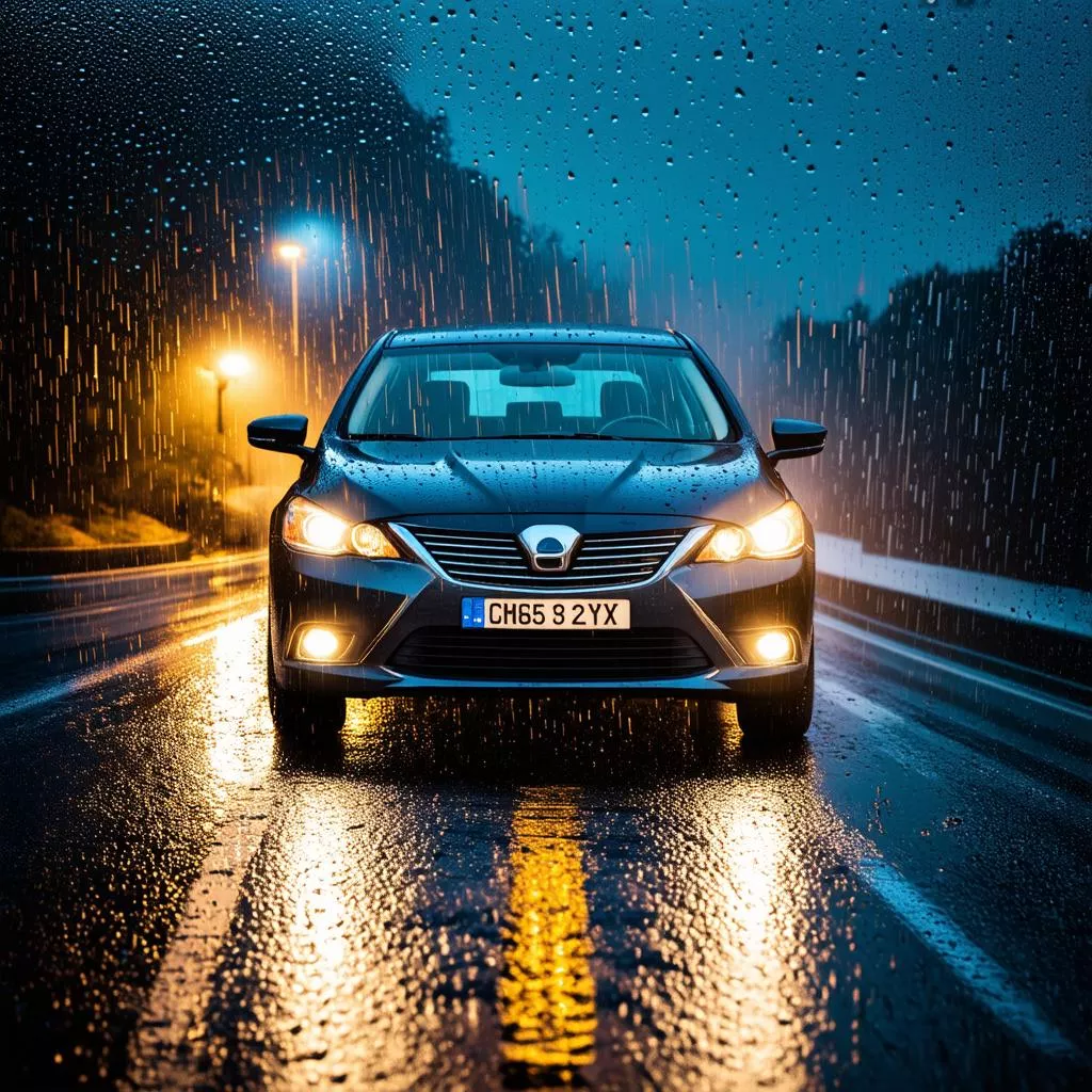 Applying car window water repellent film