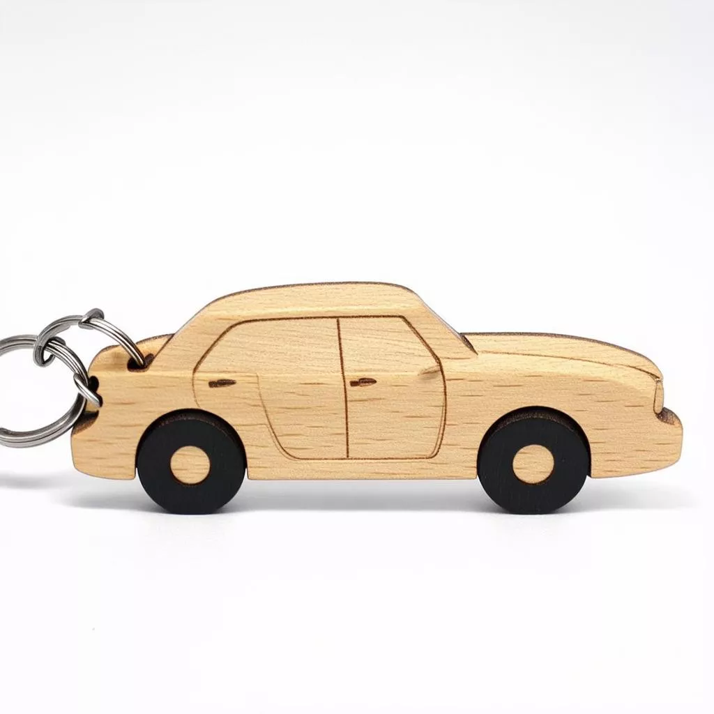 Wooden truck keychain