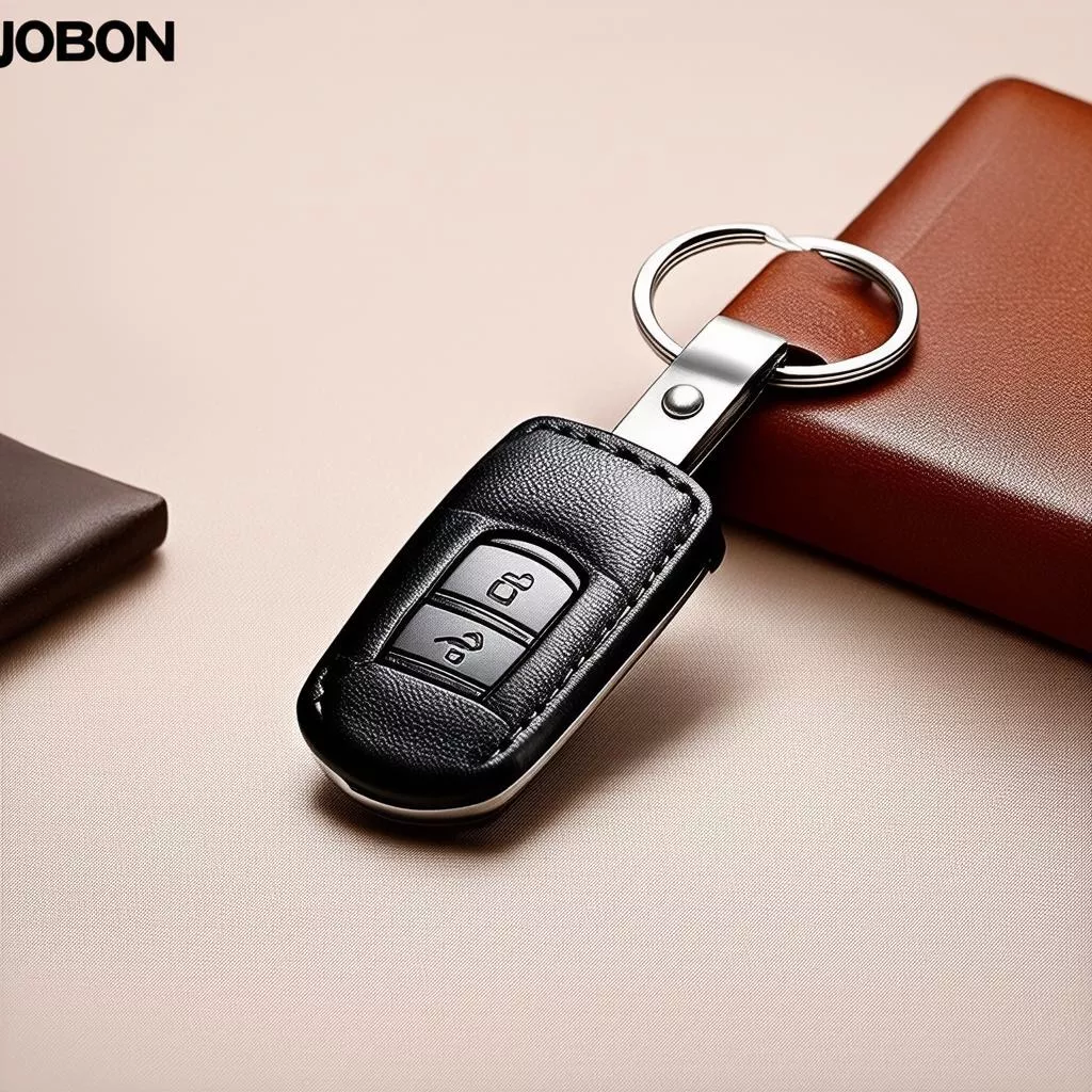 Genuine leather Jobon car keychain
